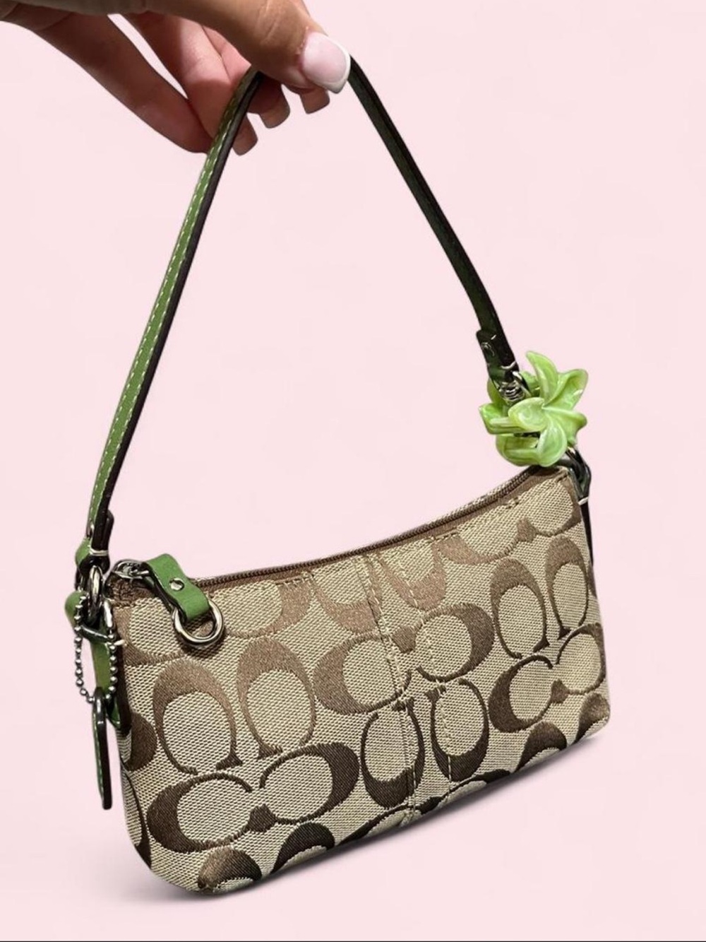Coach Mini Bag with Green Trim 💚